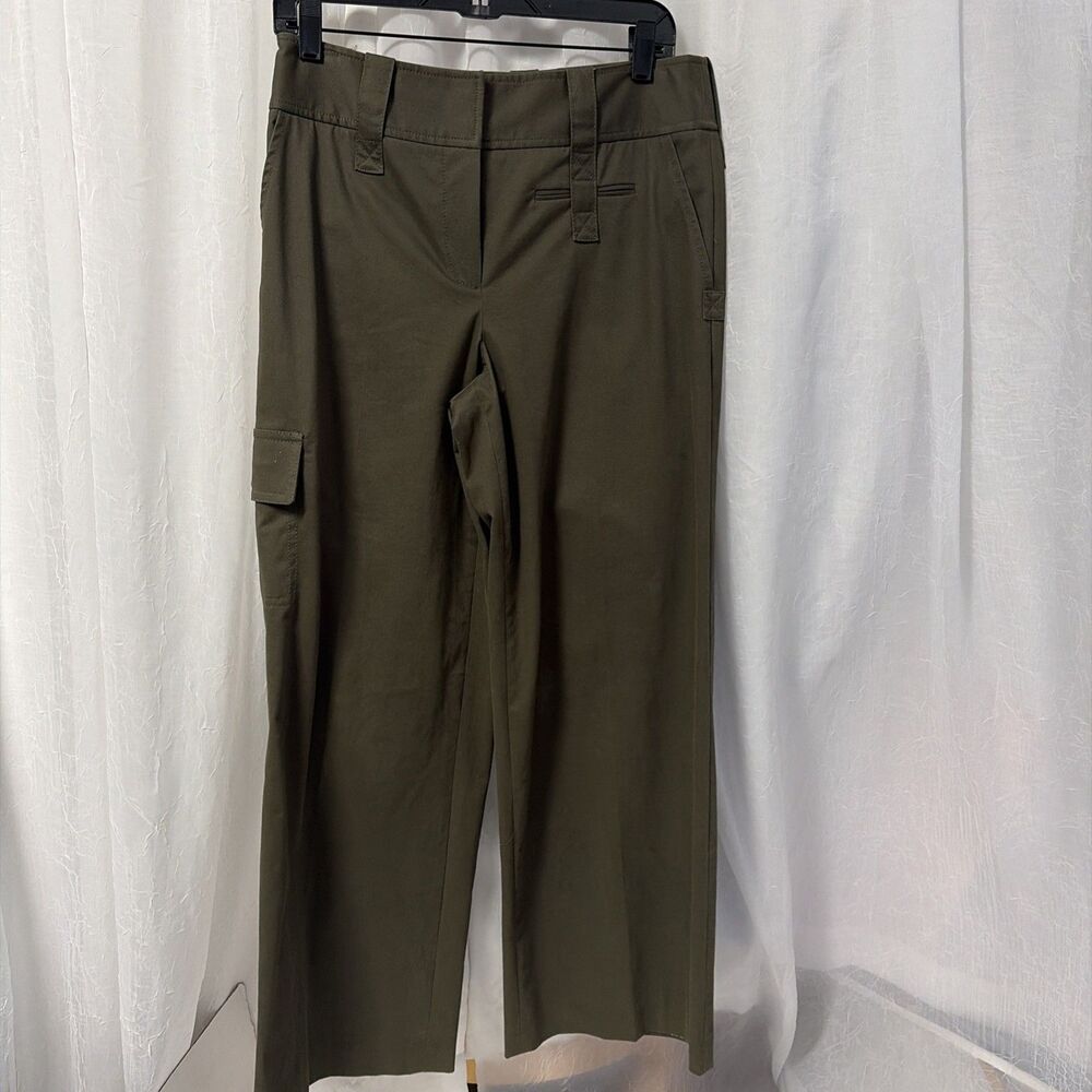 Worth Olive Green Cargo Wide Leg Trouser Pants Size 8 Petite